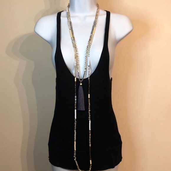 Curated bundle layered look Loft and More necklaces long extra long tassel beads - Picture 4 of 8